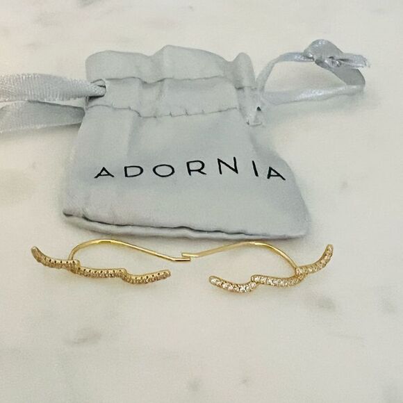 ADORNIA Swarovski Crystal Climber Earrings,‎ Diamonds, Gold, NWT - Picture 8 of 11